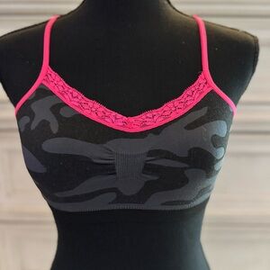 No Boundaries Black and Pink Camouflage Bralette